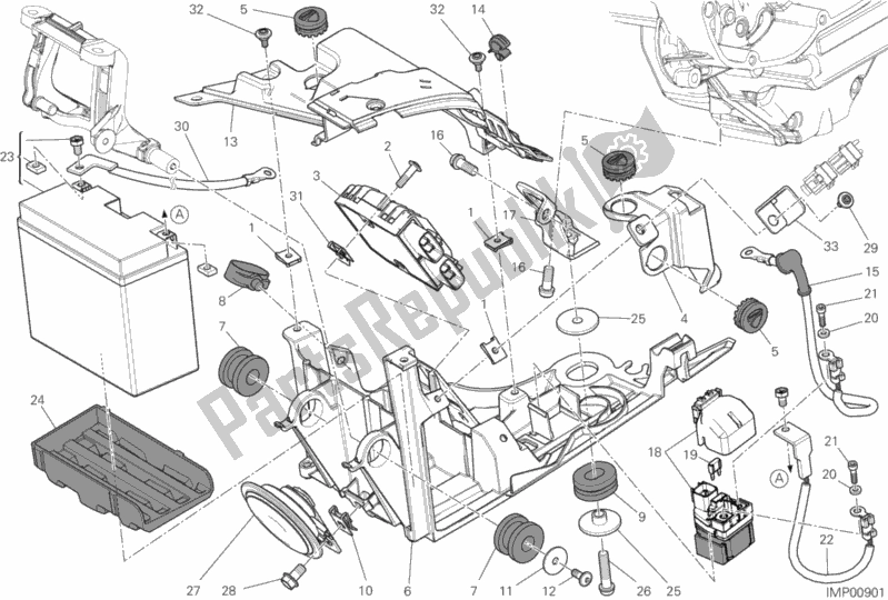 Todas las partes para Soporte De La Batería de Ducati Diavel Carbon FL AUS 1200 2017